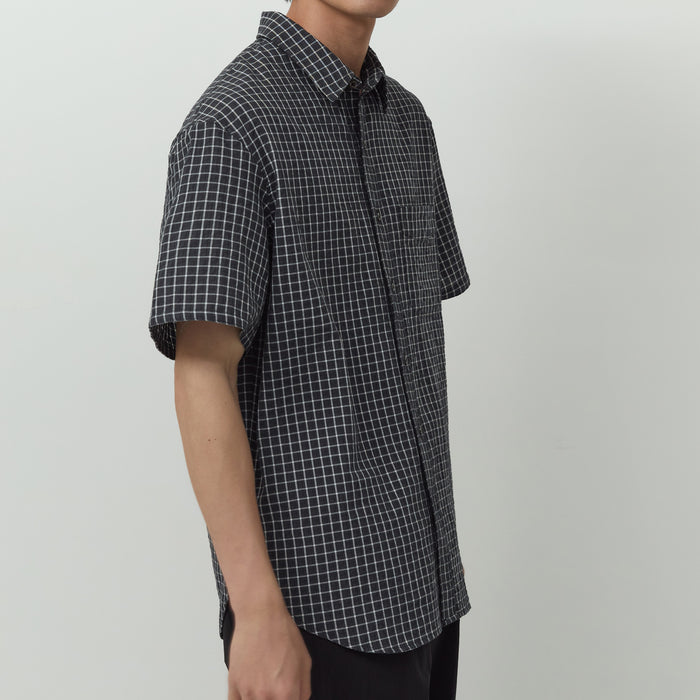 UNIT HALF SHIRT - CHARCOAL CHECK