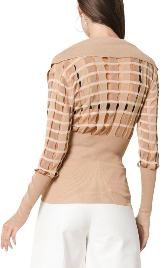 Jacquemus V neck Polo Cut - out Sweater - Runway Catalog