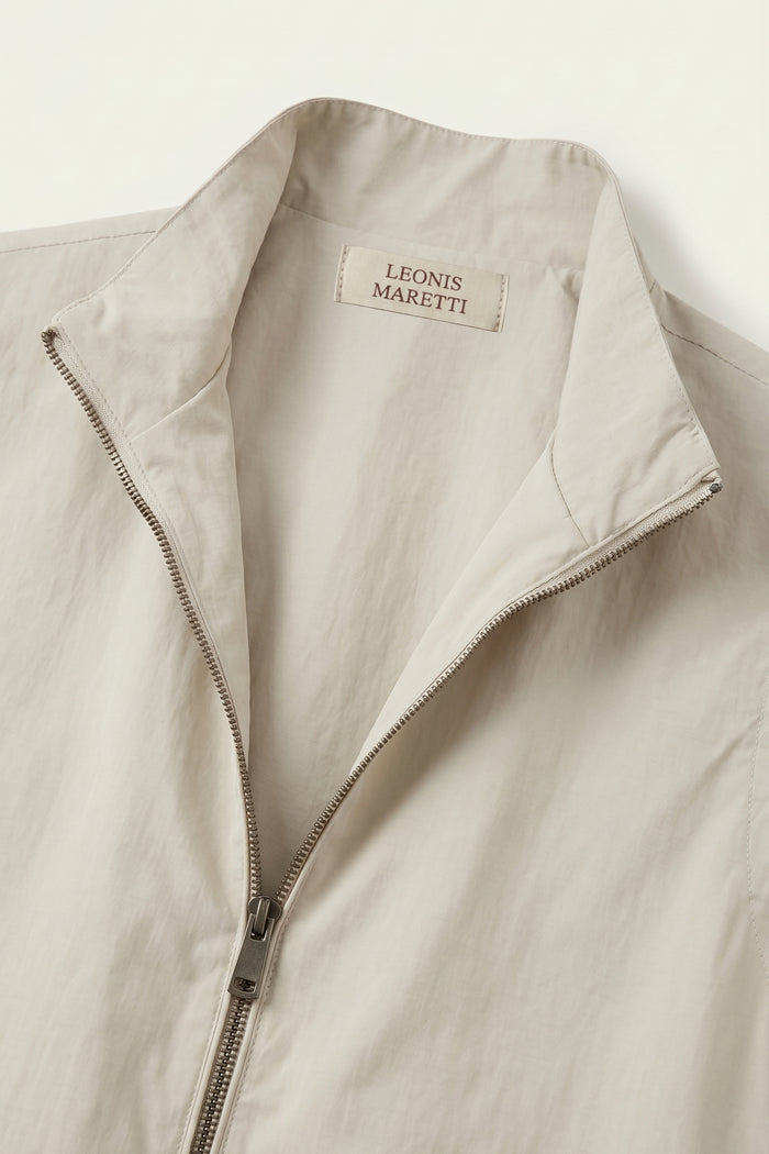 Valeno Stand-Collar Zip Vest Beige