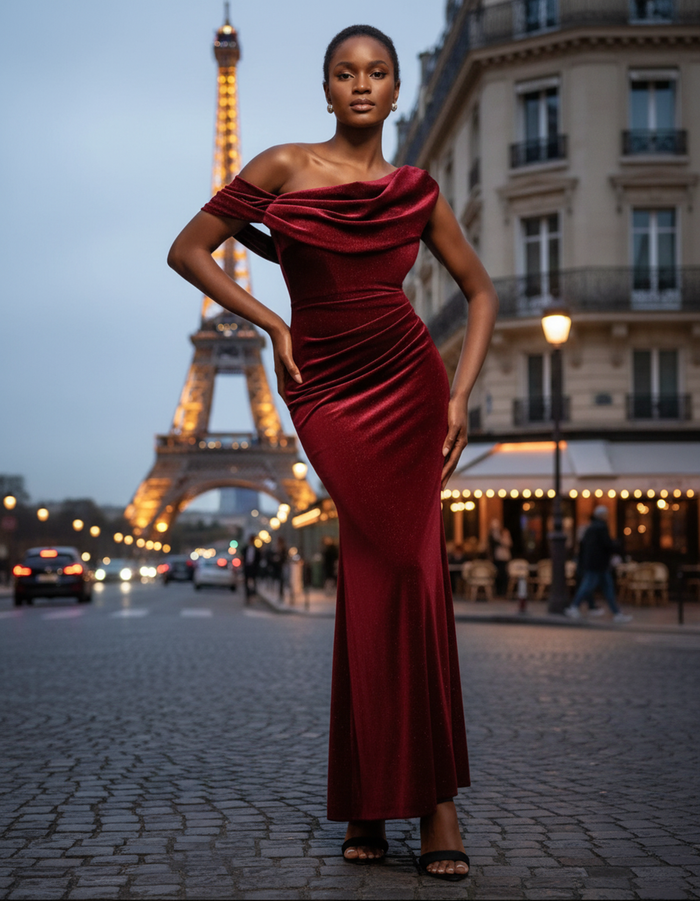 Velvet evening dress