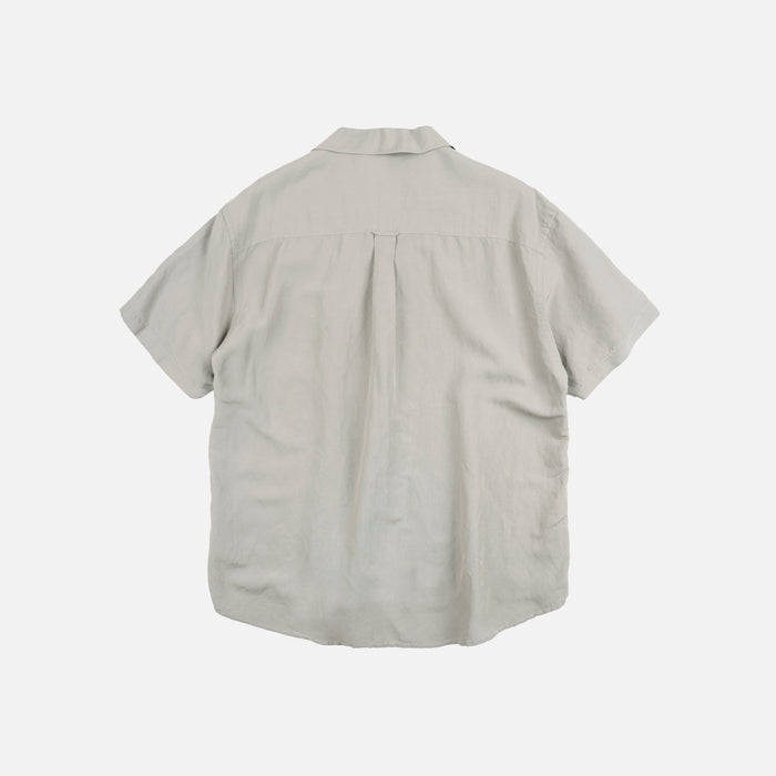 VENTI LINEN MIX POPOVER SHIRT - GREY