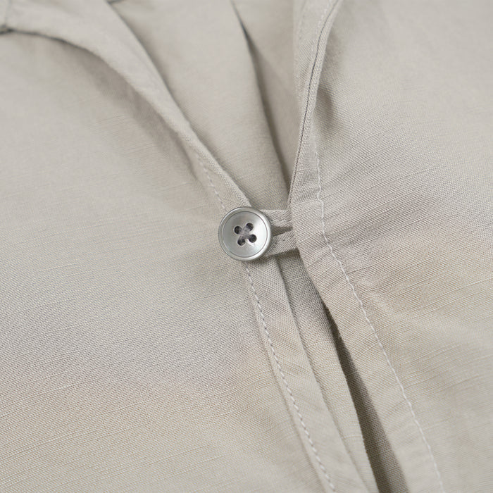 VENTI LINEN MIX POPOVER SHIRT - GREY