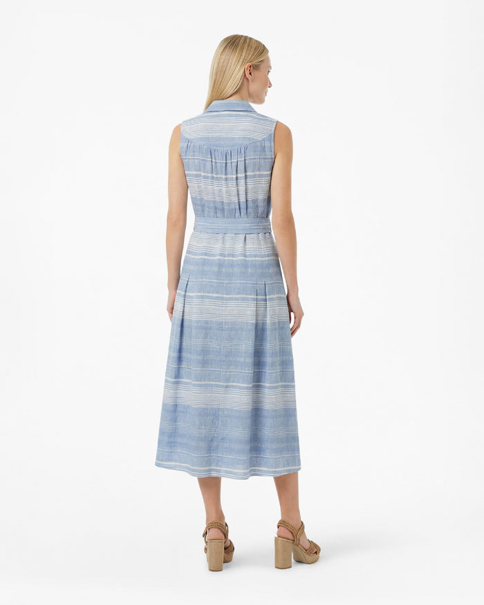 Vera Sleeveless Midi Dress in Stripe