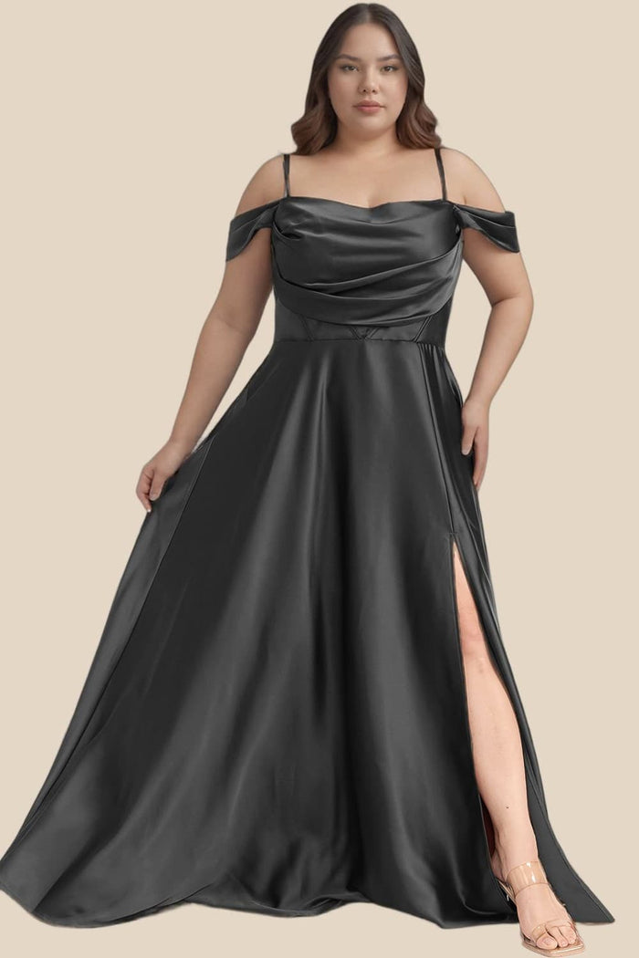 Victoria Satin Dress Wine - Plus