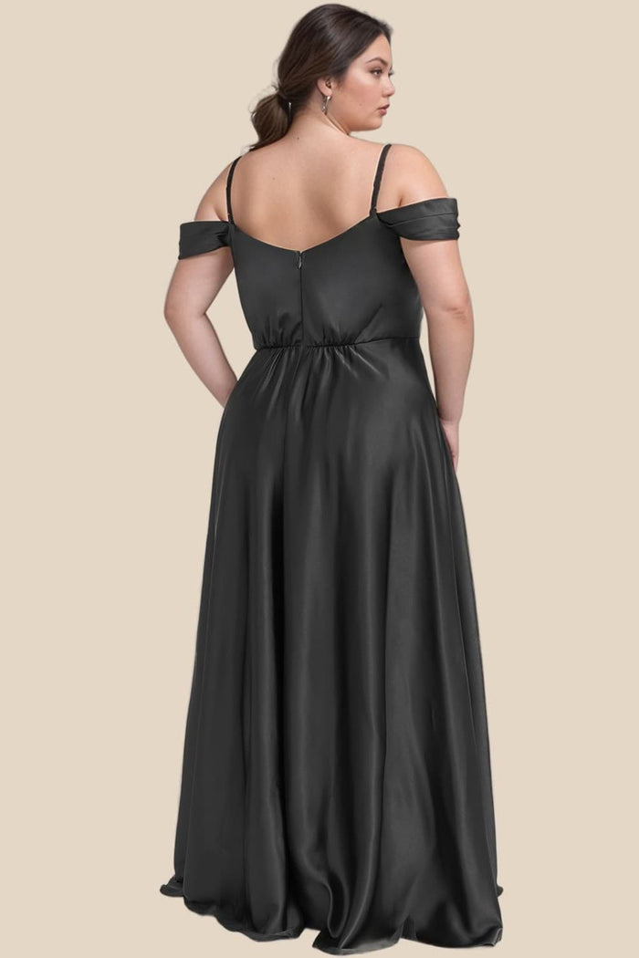 Victoria Satin Dress Wine - Plus
