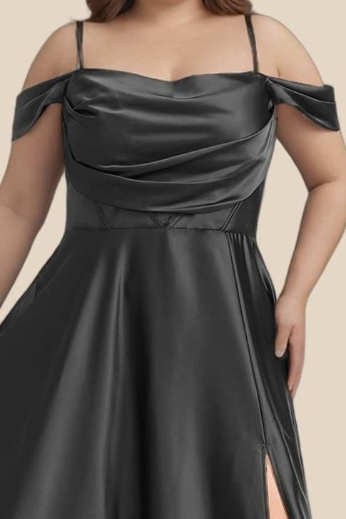 Victoria Satin Dress Wine - Plus