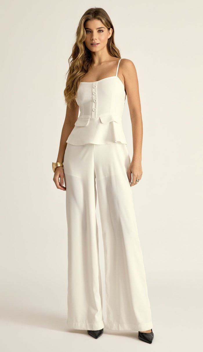 Viena Elegant Off-White Jumpsuit