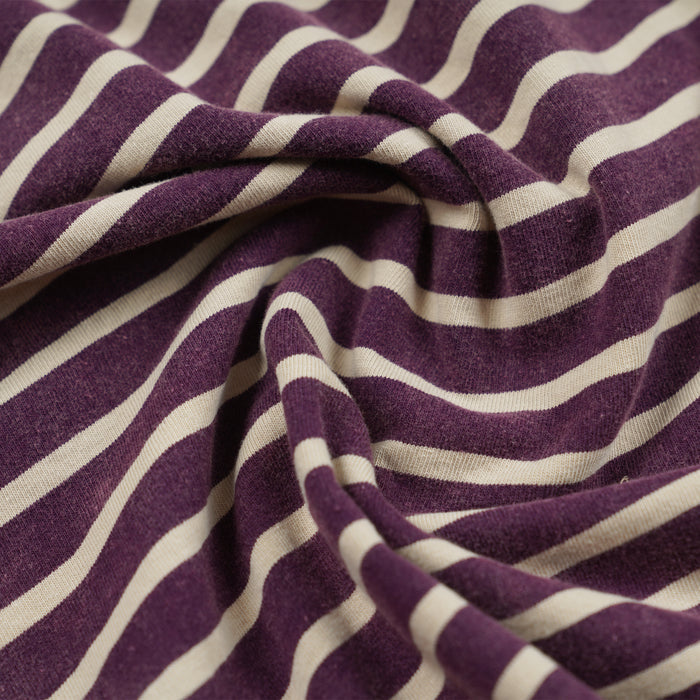 VINTAGE FADED STRIPE HALF T-SHIRT - PURPLE