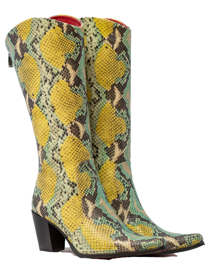 Vintage Southwest Yellow & Turquoise Python