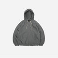 WAFFLE ZIP UP HOODIE - GREY