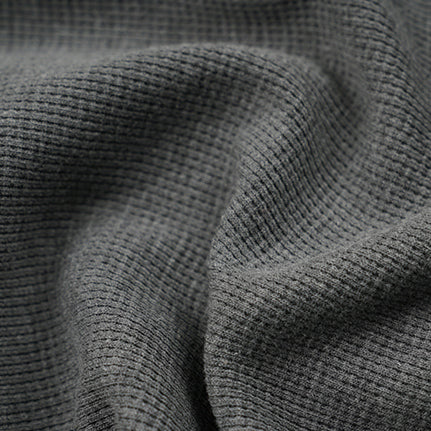 WAFFLE ZIP UP HOODIE - GREY