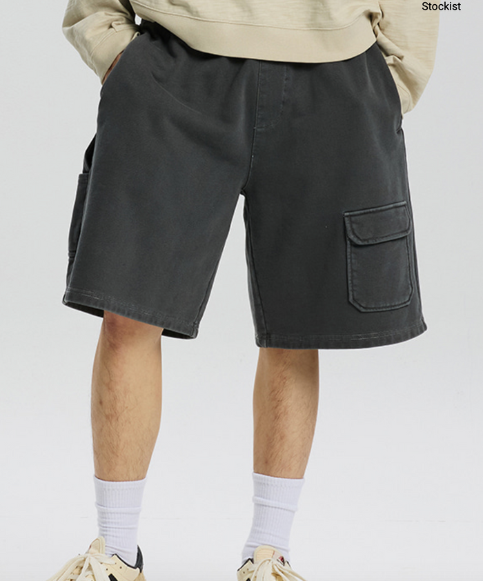 WASHED CARPENTER SWEAT SHORTS - CHARCOAL