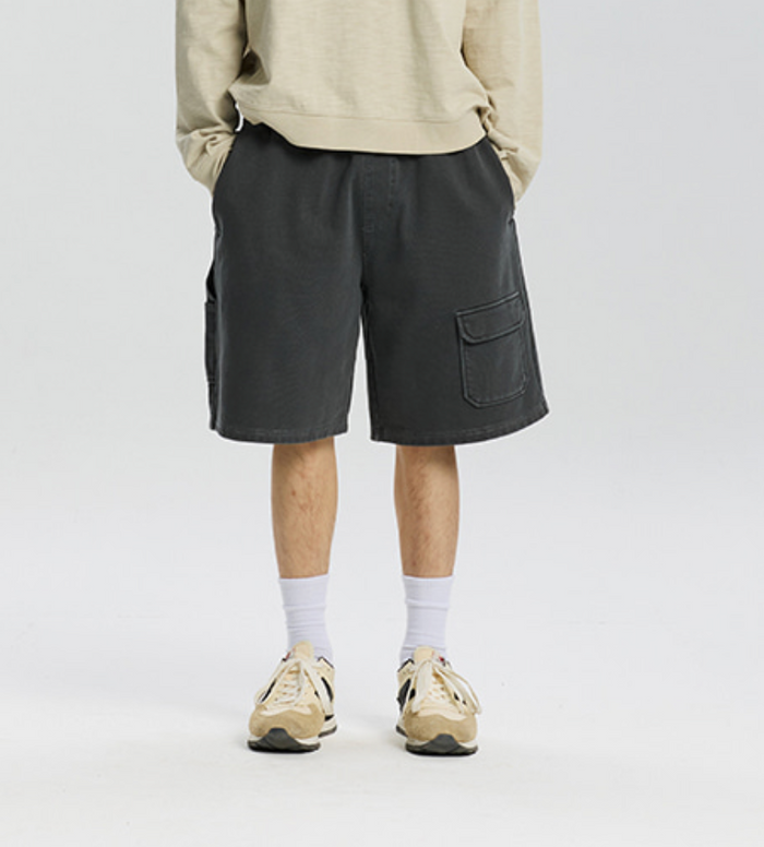 WASHED CARPENTER SWEAT SHORTS - CHARCOAL
