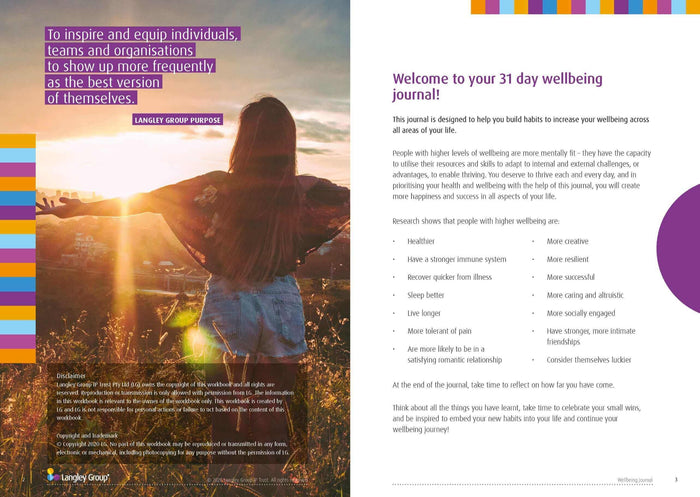 Wellbeing Journal for Boosting Wellbeing and Happiness  sold on The Positive Psychology Shop