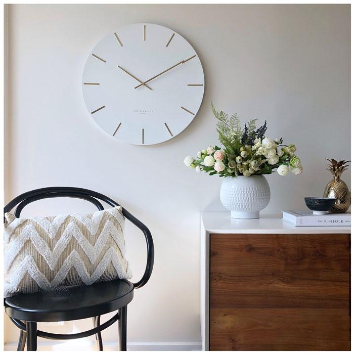 One Six Eight White Luca Clock (40cm) | Koop.co.nz