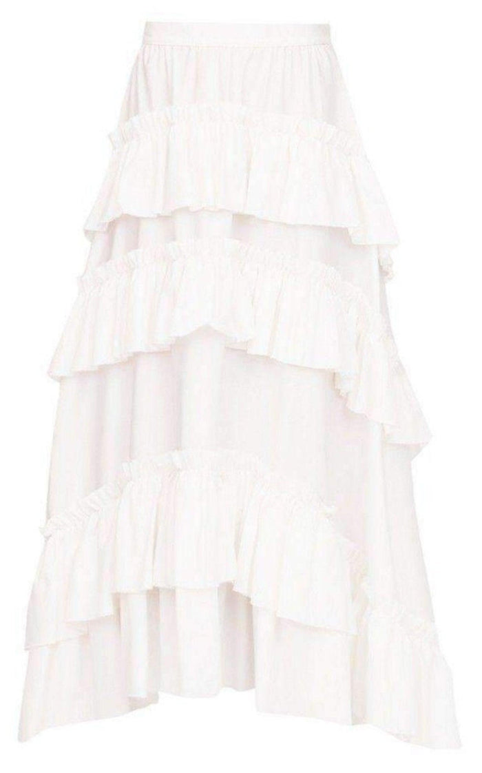Philosophy Di Lorenzo Serafini White Maxi Frill Skirt - Runway Catalog