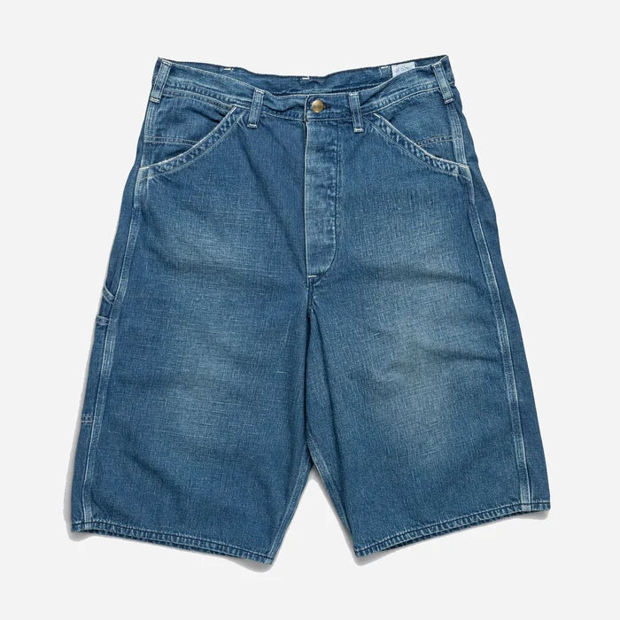 WIDE FIT 40'S PAINTER SHORTS - DENIM USED