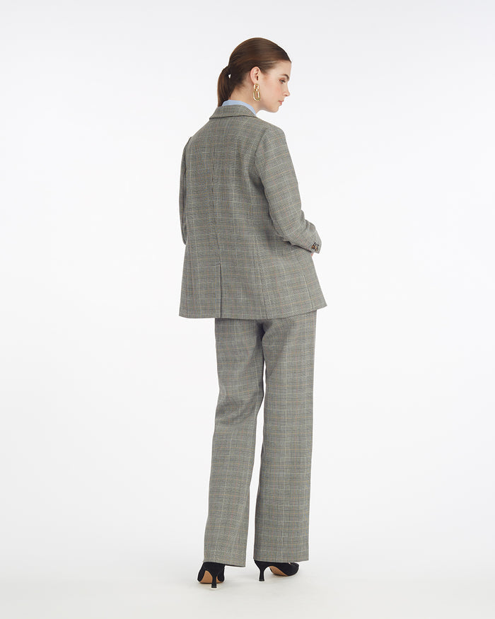 Wide Leg Glen Check Pant