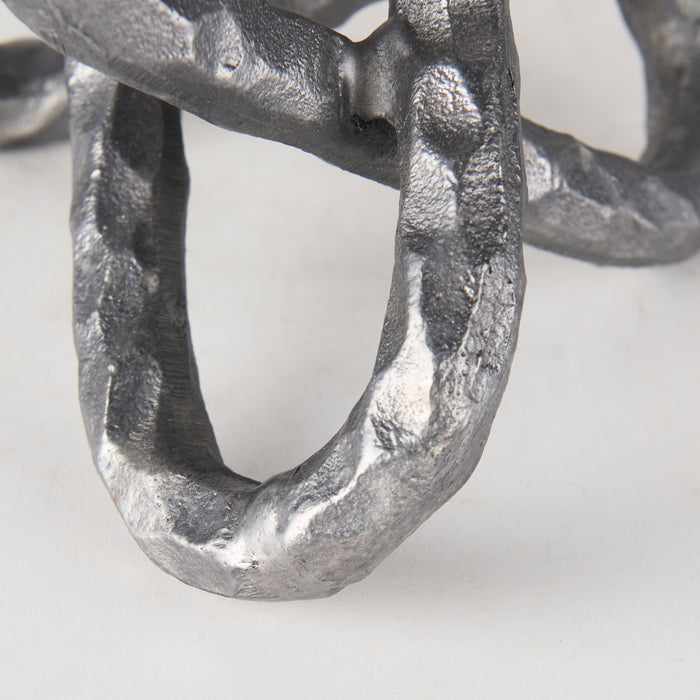 Wilhelm I (Small) 7L x 7W Silver Metal Link Decor Object