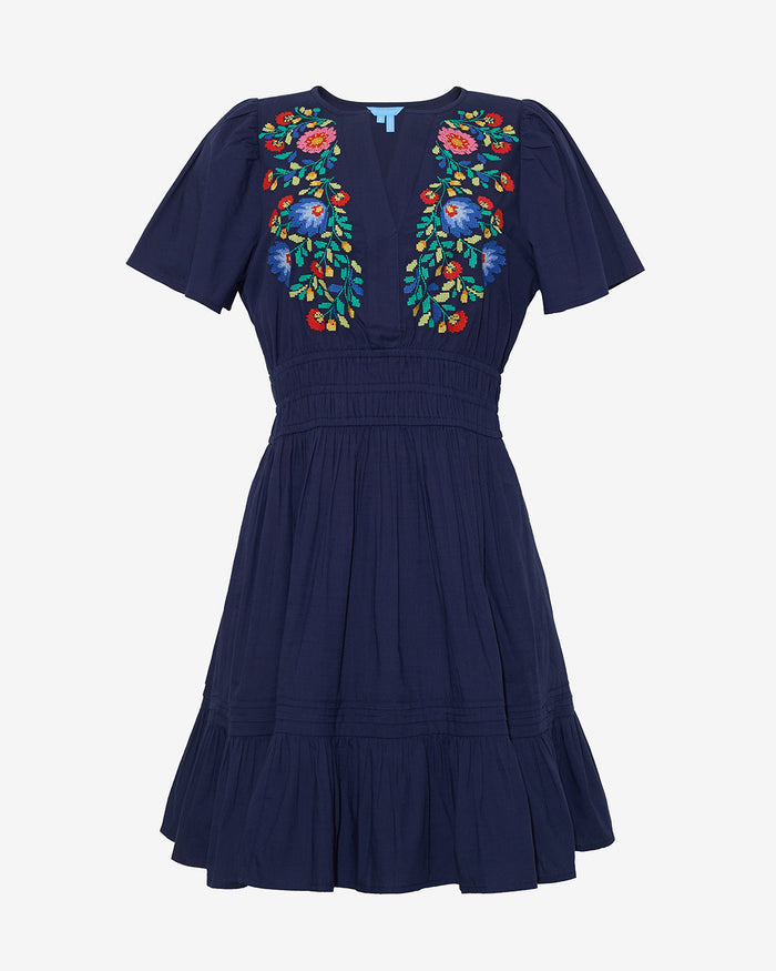 Wilson Mini Dress with Floral Embroidery