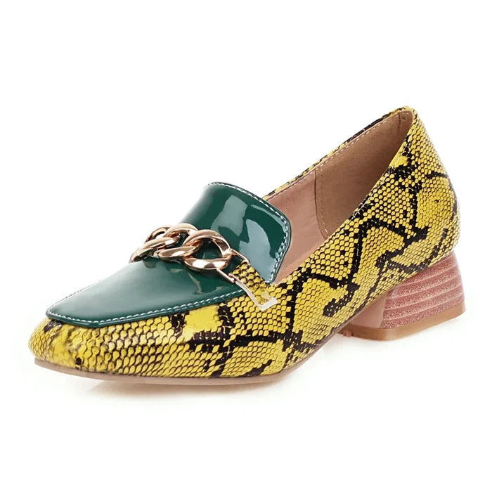 Women’s British Faux Snakeskin Loafers