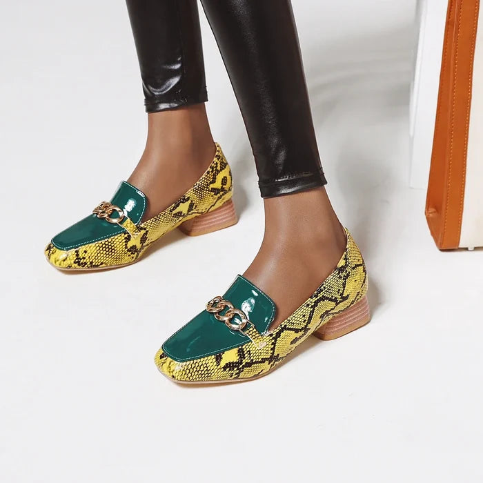 Women’s British Faux Snakeskin Loafers