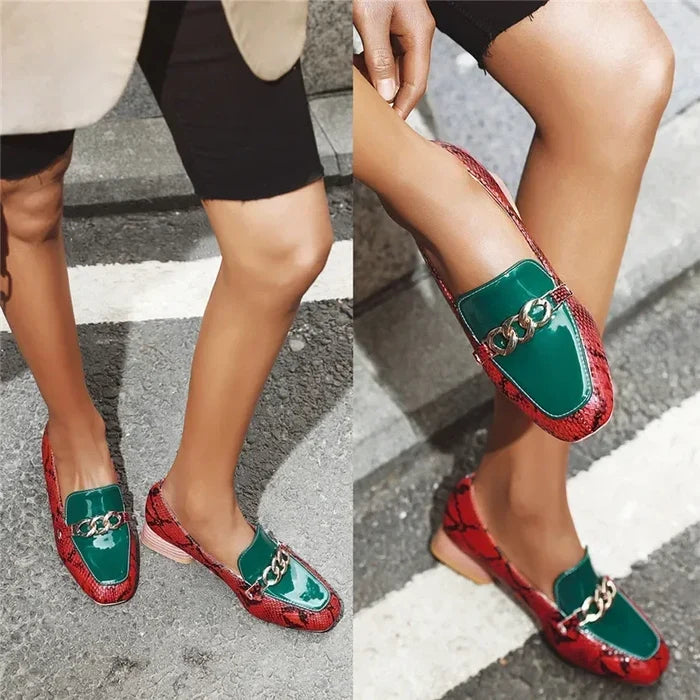 Women’s British Faux Snakeskin Loafers