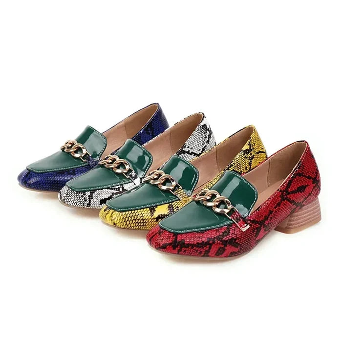 Women’s British Faux Snakeskin Loafers