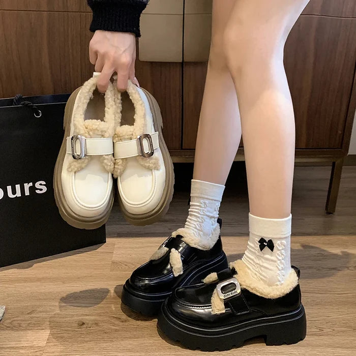 Women’s British-Style Fur Loafers