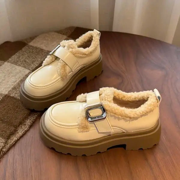 Women’s British-Style Fur Loafers