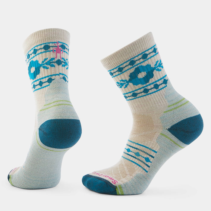 Women's Hike Light Cushion Retro Floral Mid Crew Socks