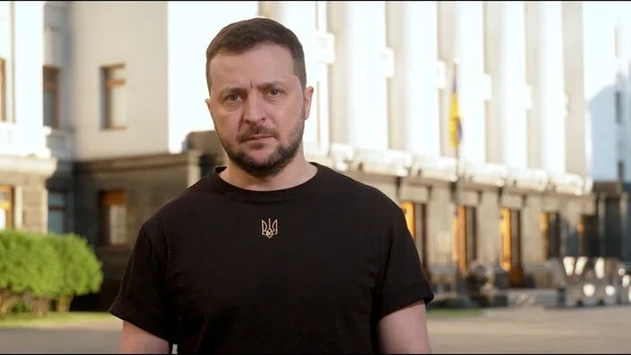 WOMEN'S T-shirt with embroidered trident | Zelensky | Ukraine