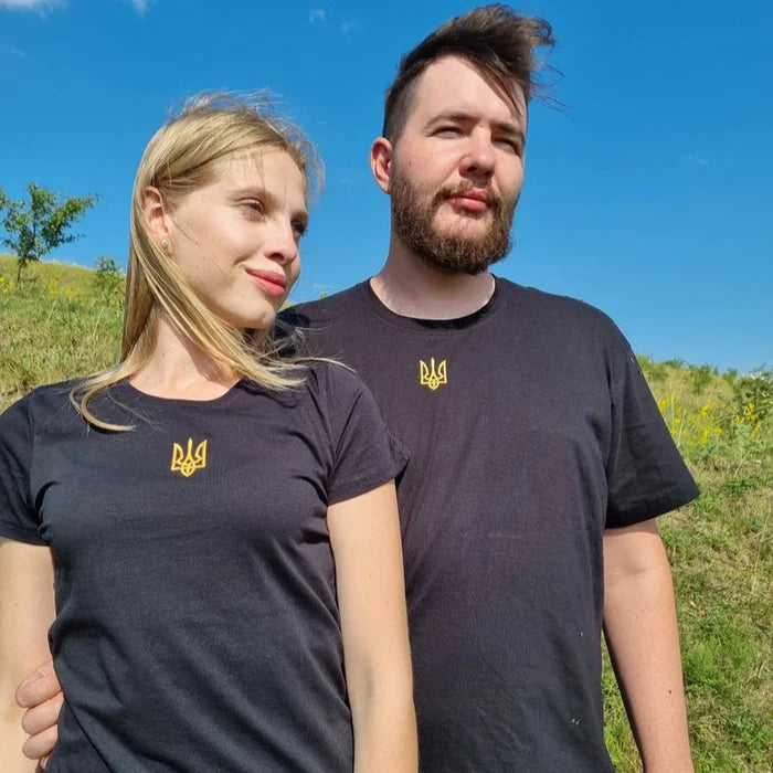 WOMEN'S T-shirt with embroidered trident | Zelensky | Ukraine