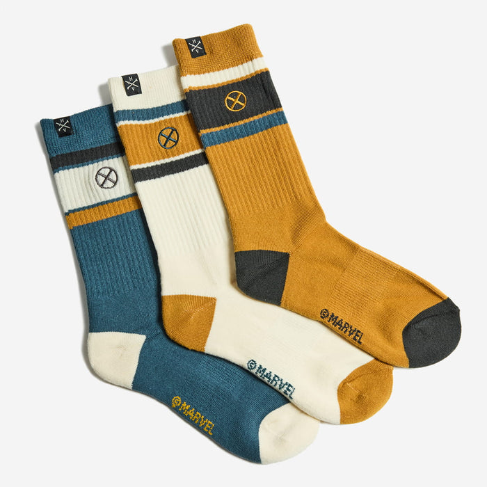 X-Men Ribbed Crew Sock Set - Heroes & Villains-Marvel-Socks