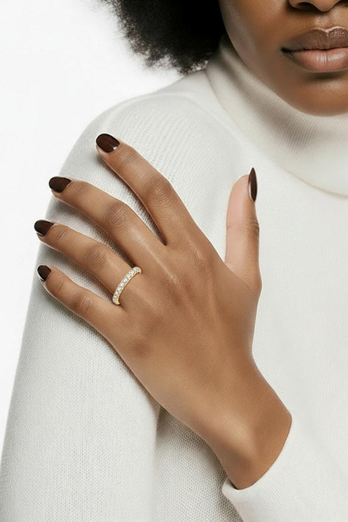 Zariahlene | Diamond Button Ring 18k Gold