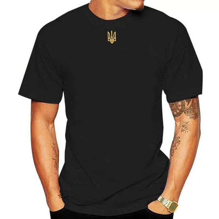 Zelensky T Shirt With Embroidered Trident | Ukraine
