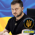 Zelensky T Shirt With Embroidered Tryzub  Ukraine